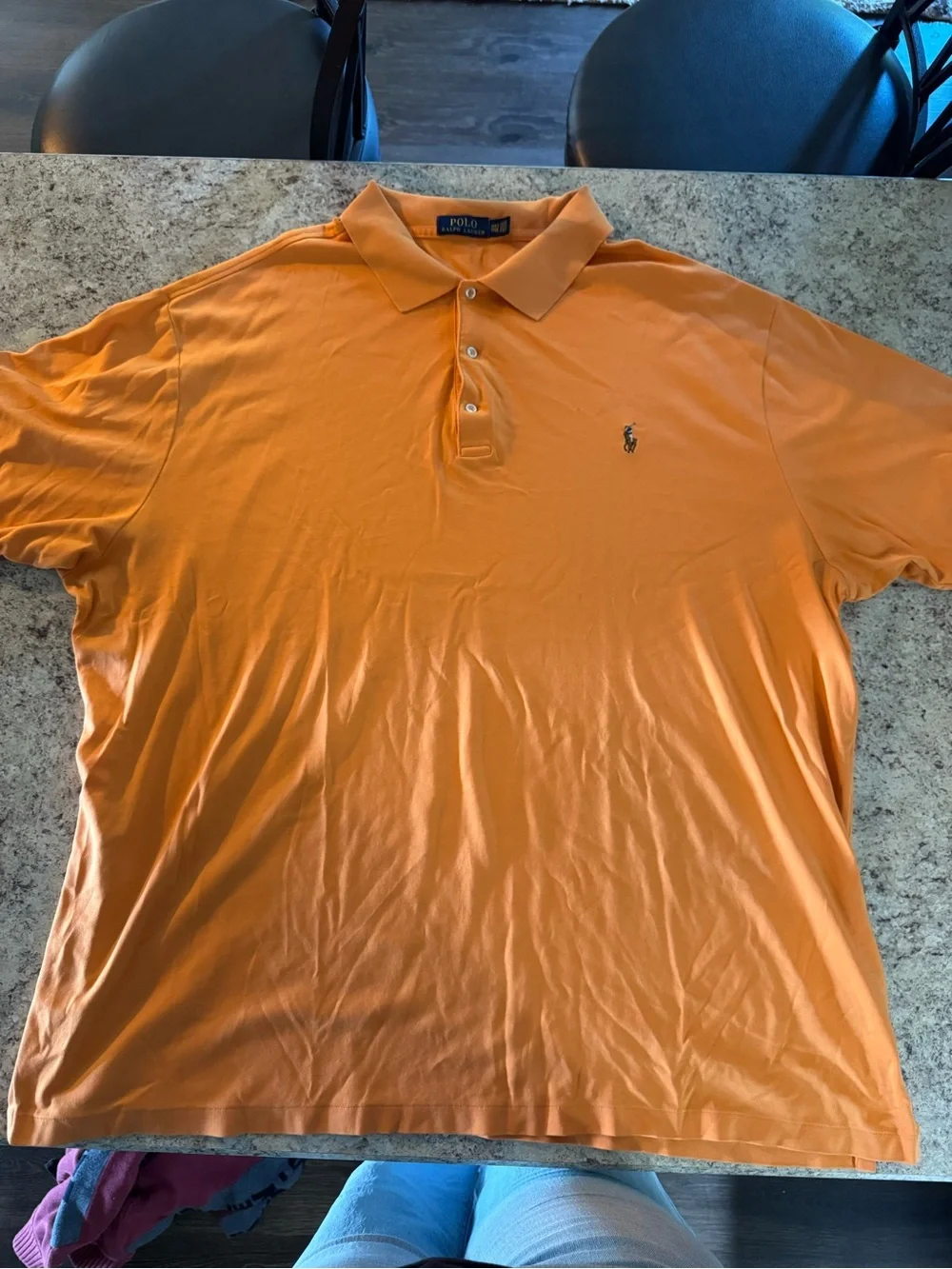 Ralph Lauren Orange Short-Sleeve Polo with Embroidered Pony